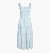 The Ribbon Ellie Nap Dress - Blue Peony Bouquet Georgette | Hill House Home
