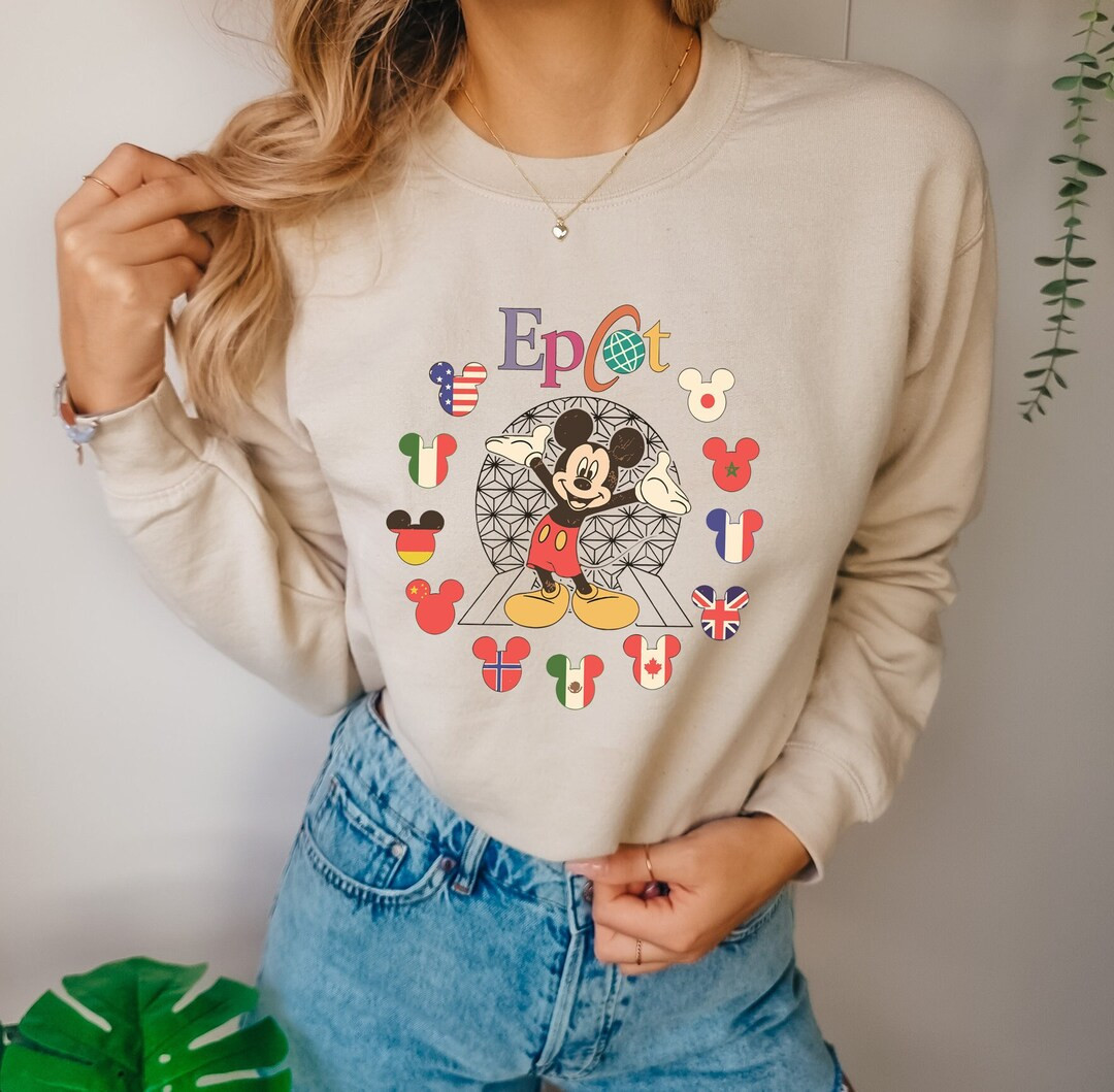 Disney Epcot World Tour Shirt, Retro Epcot Country Flags T-Shirt, Disneyworld Sweatshirt, Mickey ... | Etsy (US)