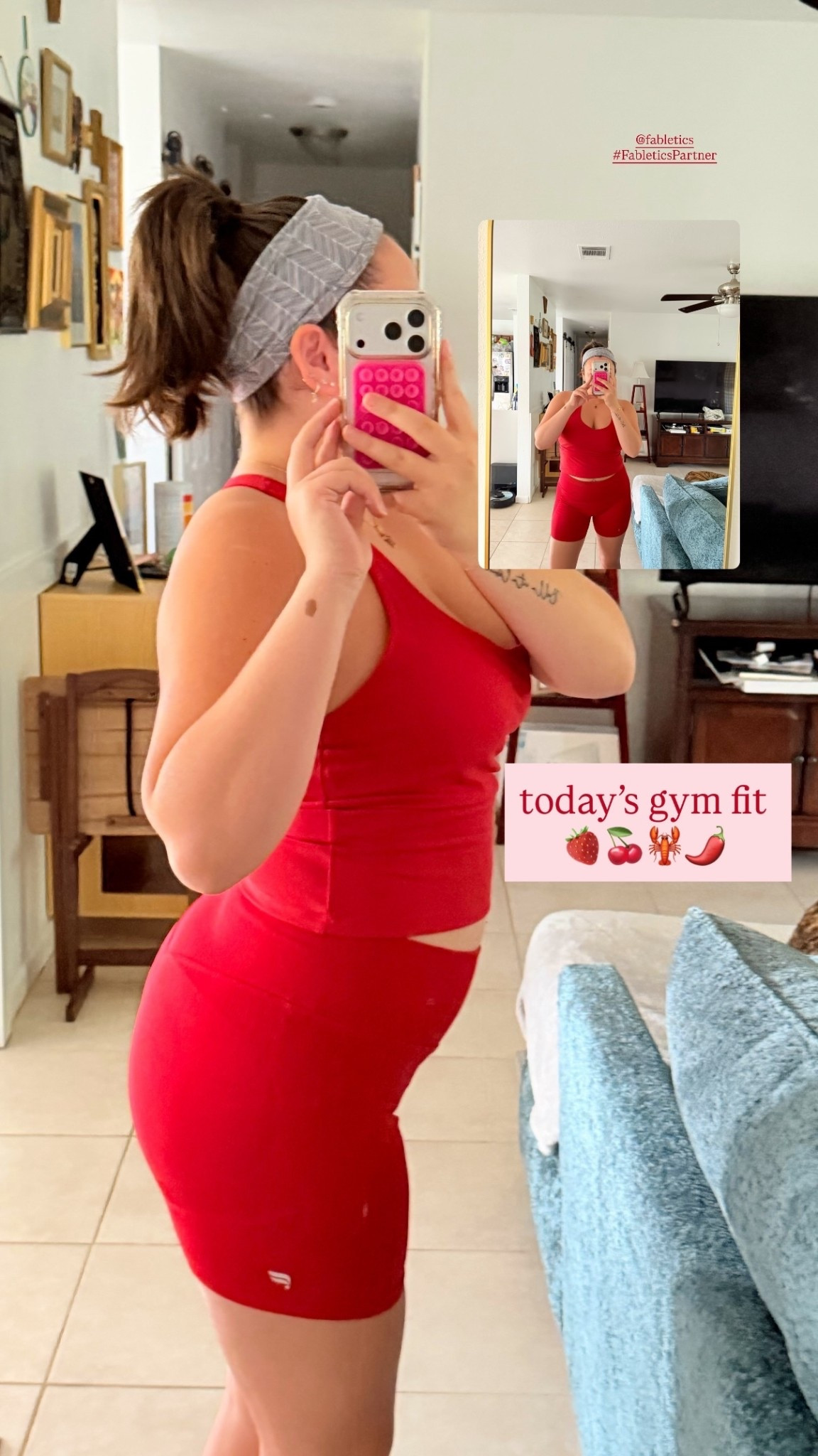 today’s gym fit 
🍓🍒🦞🌶️ @Fabletics  

#LTKdayinmylife #LTKootd #LTKfitnessgoals