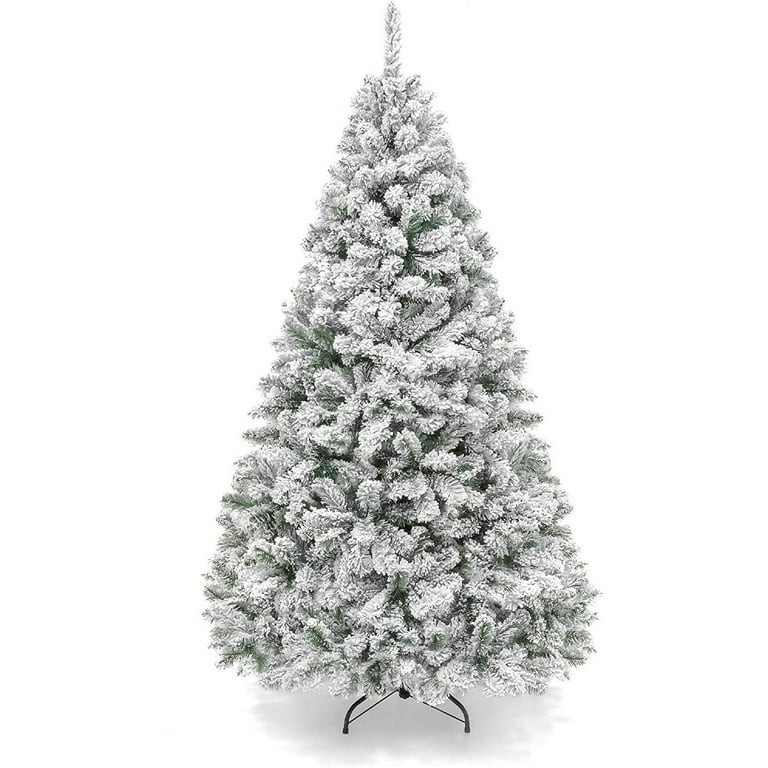 SUGIFT 6.5ft Snow Flocked Christmas Tree Unlit Holiday Decor | Walmart (US)