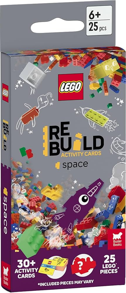 LEGO® Books: ReBuild Activity Cards: Space (with over 30 activity cards and 25 LEGO elements) | Amazon (UK)