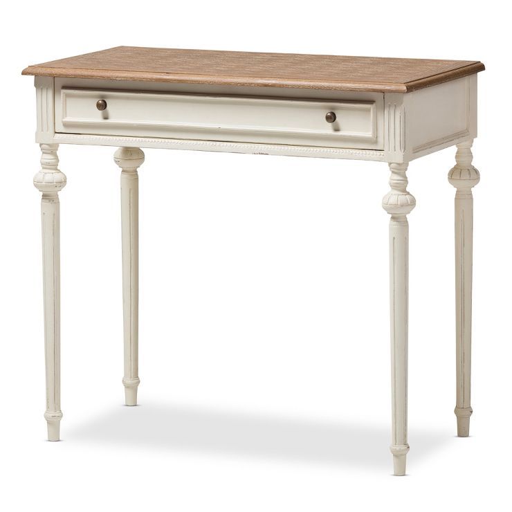 Marquetterie French Provincial Weathered Oak Wash Writing Desk White - Baxton Studio | Target
