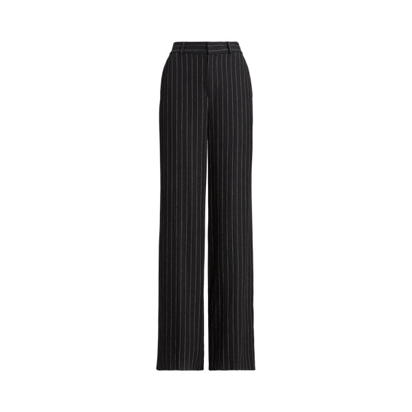 Pinstripe Twill Pleated Wide-Leg Trouser | Ralph Lauren (UK)