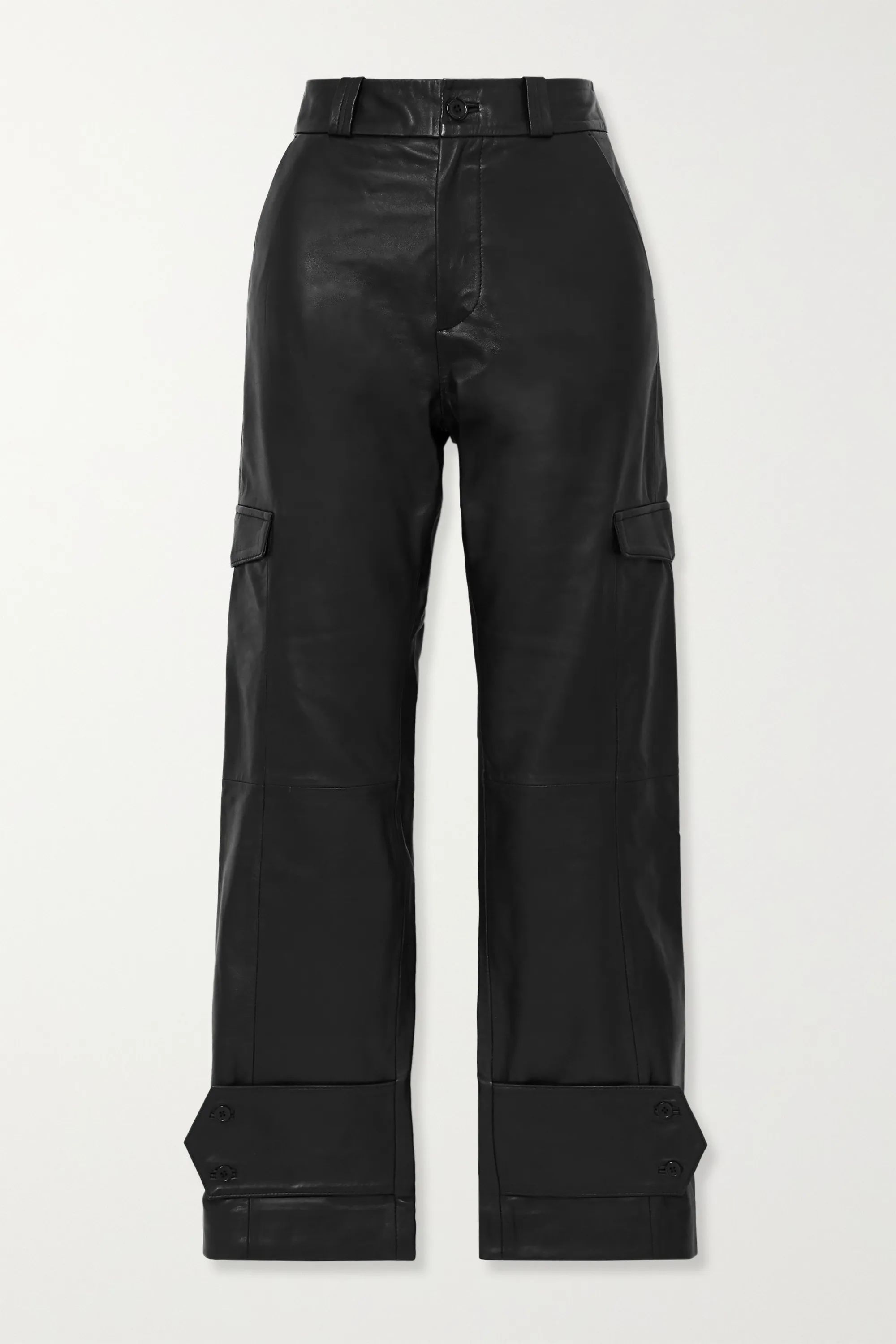 Black Dunder leather straight-leg pants | Holzweiler | NET-A-PORTER | NET-A-PORTER (UK & EU)
