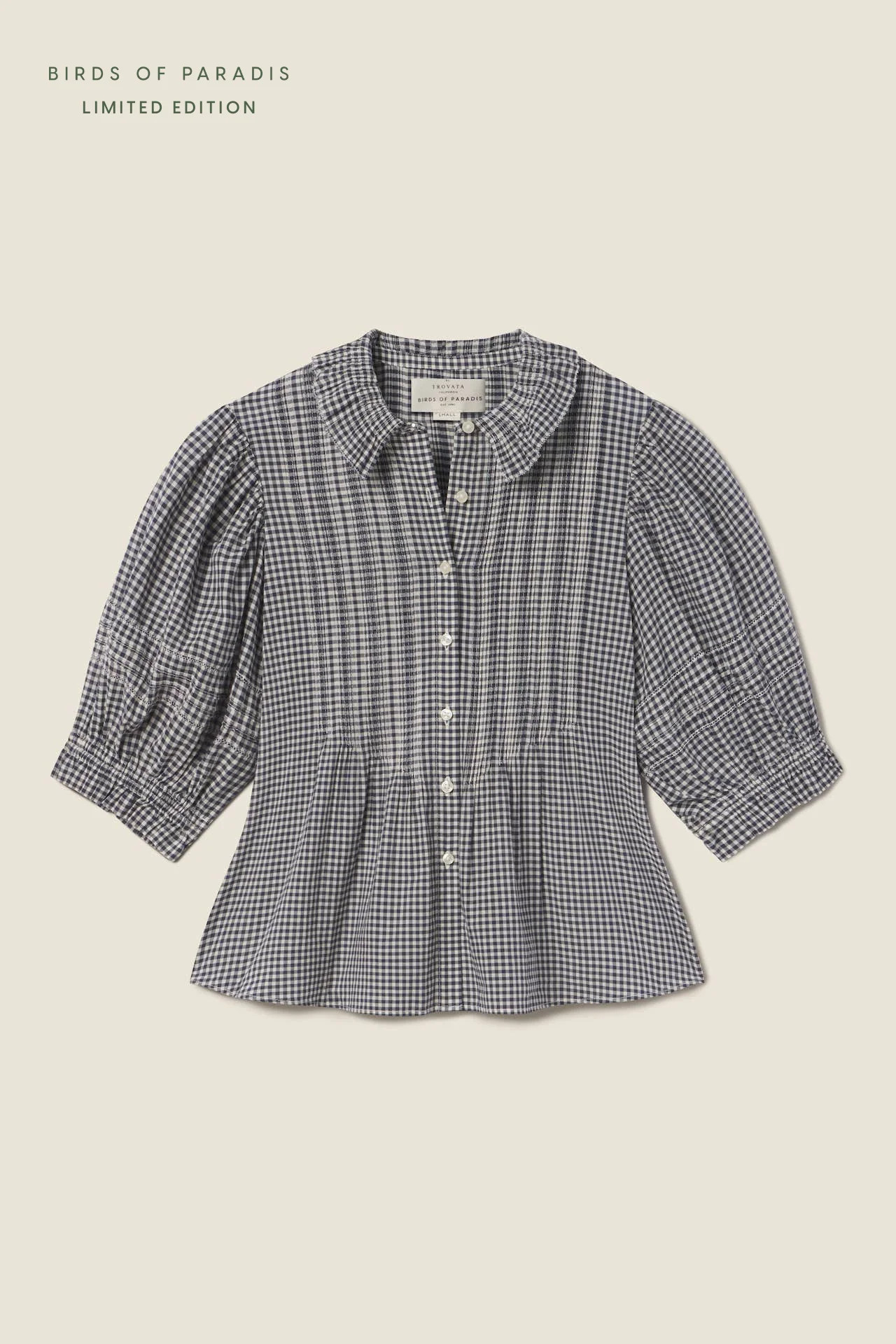 Jess Blouse Inkwell Gingham | TROVATA