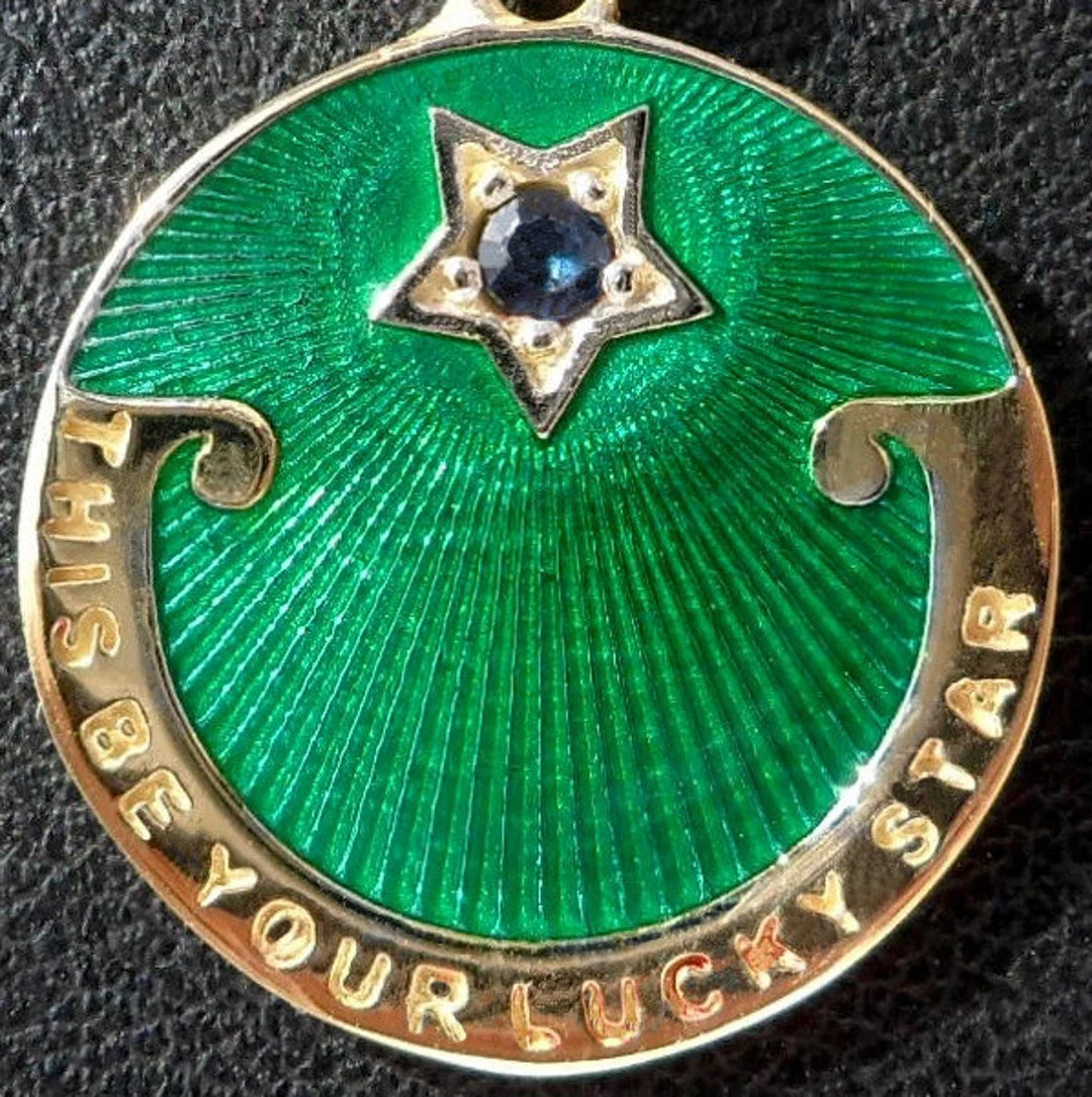 Vintage ' Green is Green ' ' Lucky Star ' Charm / Love Pendant, Signed RIPP, 18k Gold - Etsy | Etsy (US)