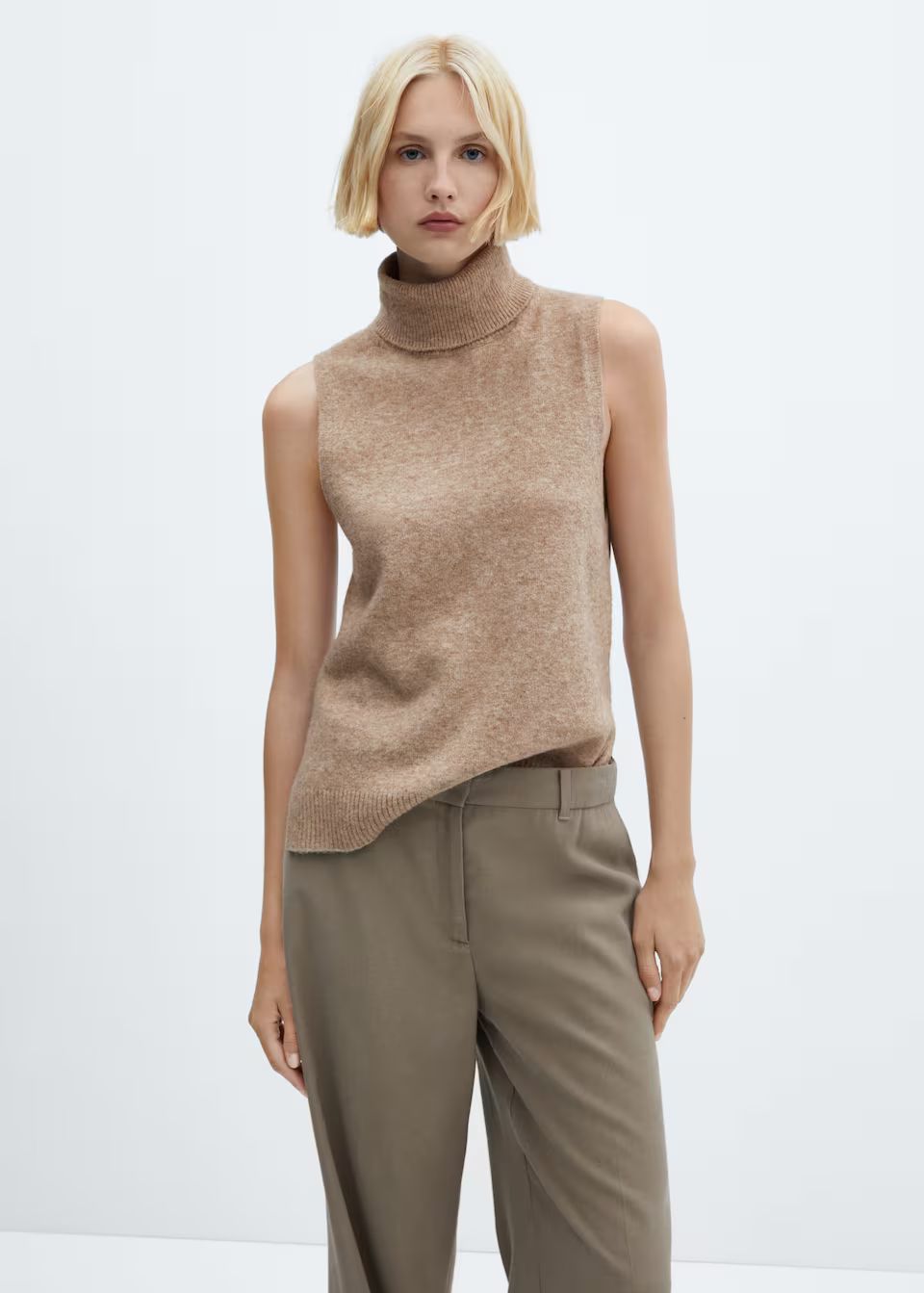 Turtleneck knitted vest | MANGO (US)