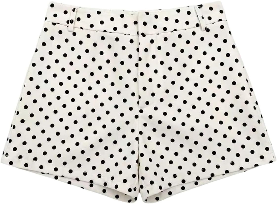 MakeMeChic Women's Polka Dots Shorts Low Rise Dressy Tailored Shorts | Amazon (US)