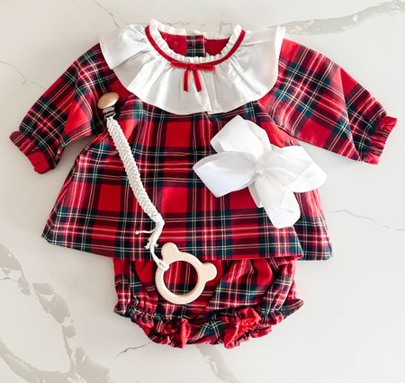 Two piece holiday set that is perfect for the holidays, Christmas, family photos and more! I love the ruffle collar and plaid pattern. Fits TTS!

#LTKbaby #LTKHoliday #LTKstyletip