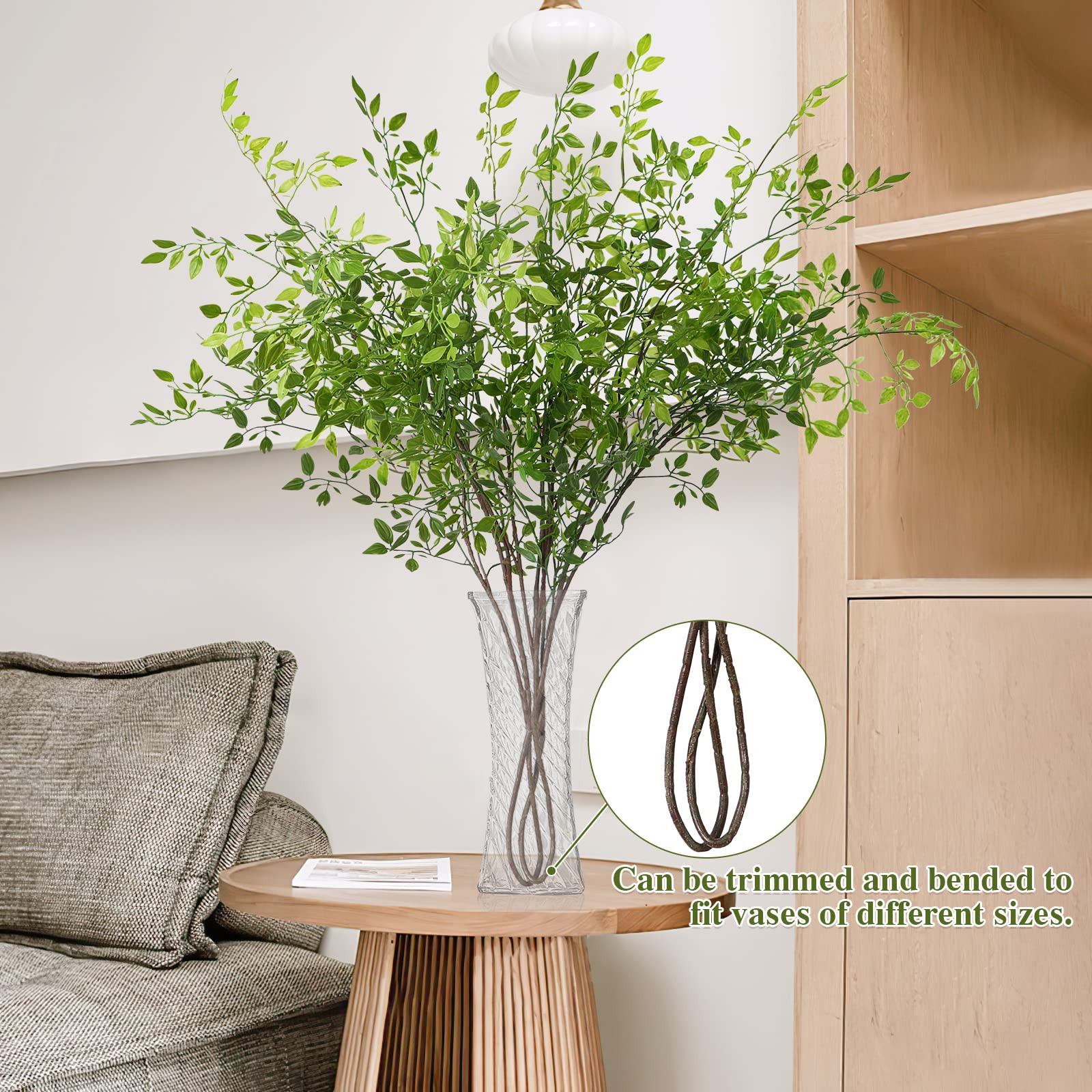 Dremisland Artificial Plant 43.3 Inch Artificial Bamboo Plant Branch 2 Pcs Artificial Green Stems... | Amazon (CA)