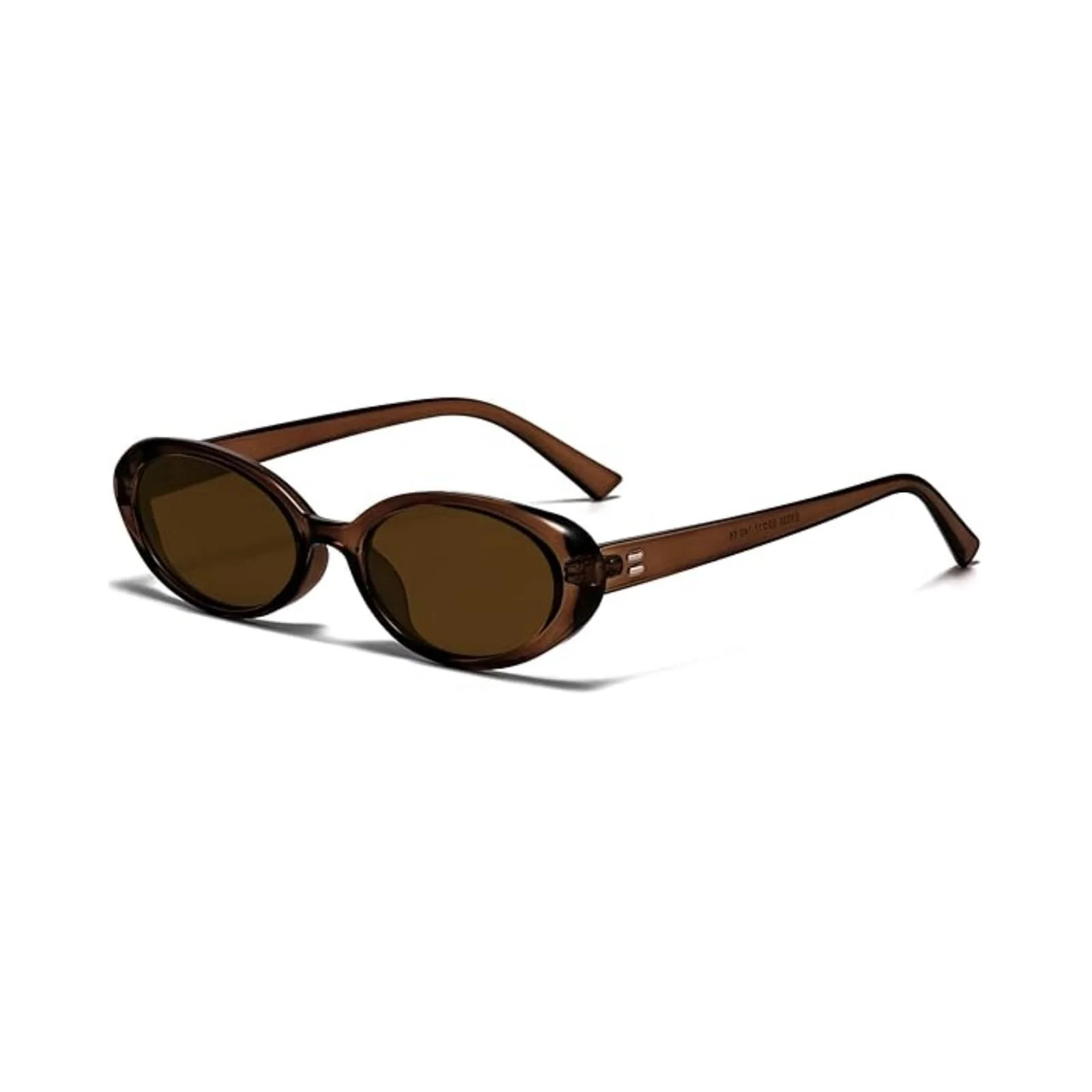 Oval Sunglasses UV Protection Retro Style Brown Lens Eyewear for Outdoor Cycling Driving and Dail... | Walmart (US)