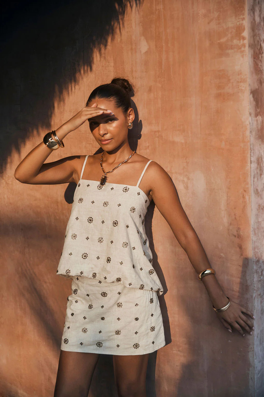 Camila Natural and Gold Tank | 12th Tribe | 12th Tribe