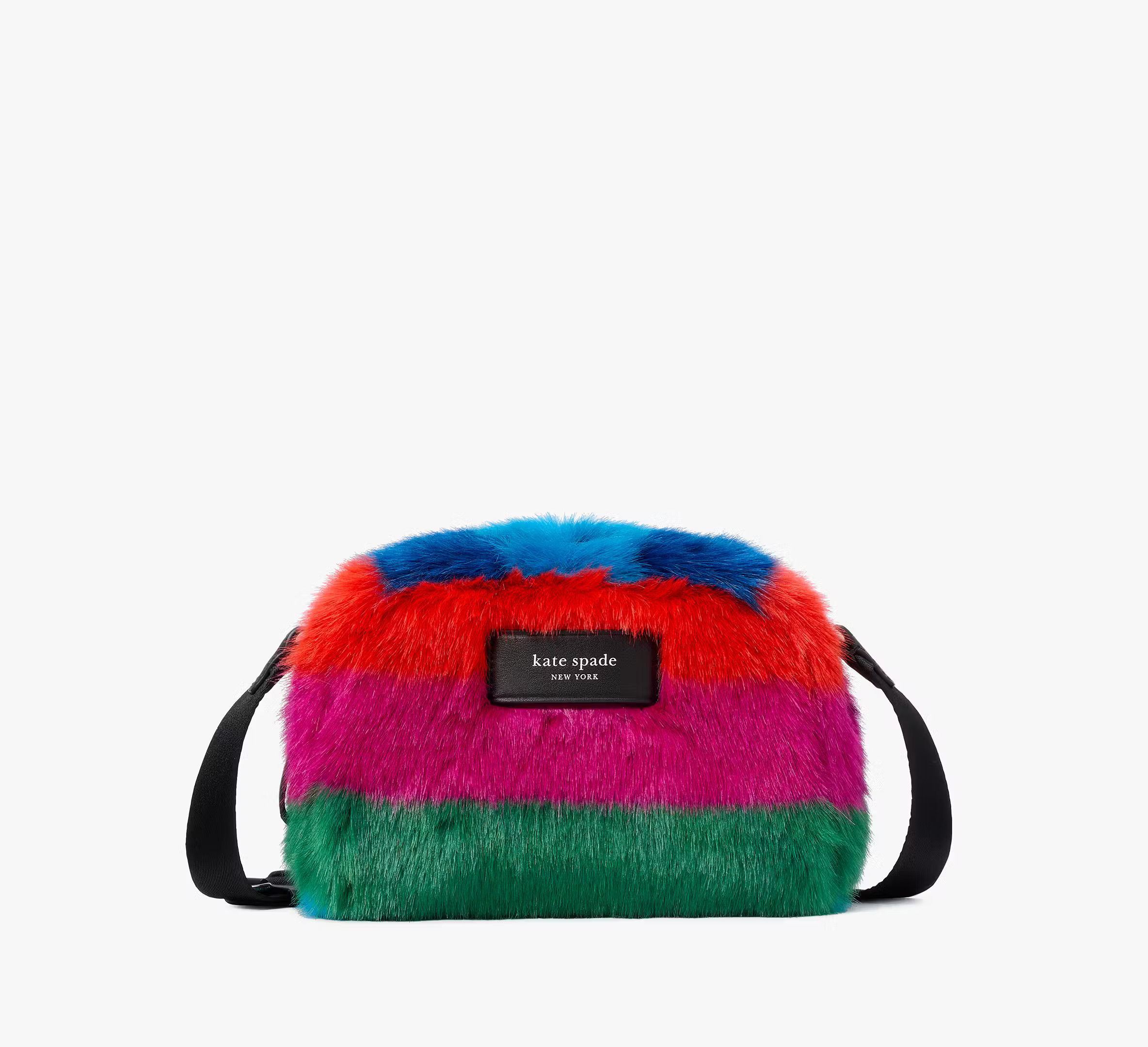 Puffed Striped Faux Fur Crossbody | Kate Spade (US)