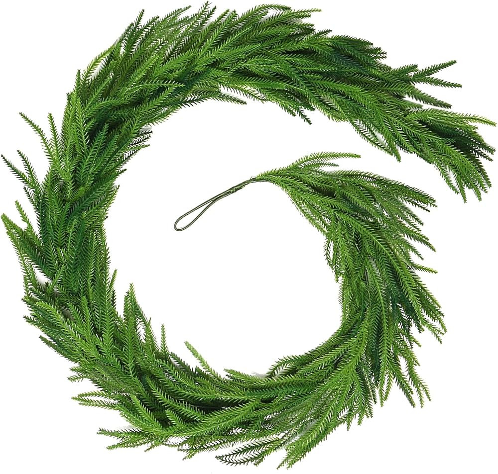 Cedar Garland Realistic Artificial,Christmas Garland for Mantle 6ft,Real Touch Norfolk Pine Garla... | Amazon (US)