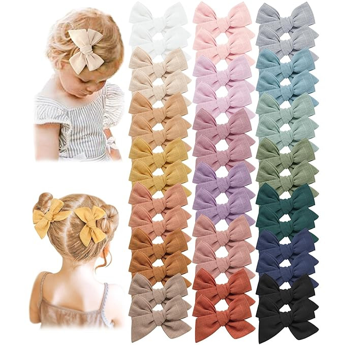 Prohouse 40 PCS Baby Girl Hair Clips, Hair Bows for Girls Toddler Babies Kids Baby, Alligator Cli... | Amazon (US)