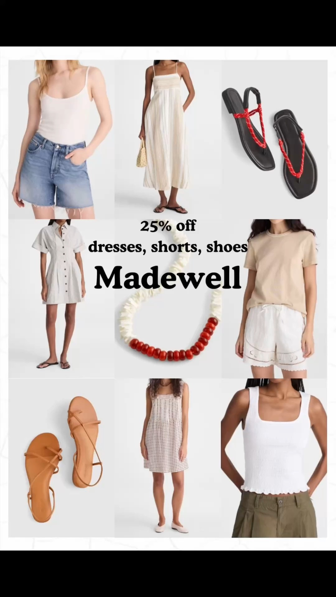Madewell 25% off dresses, shorts, shoes.
July 4th weekend sales.

#LTKSeasonal #LTKOver40 #LTKSaleAlert