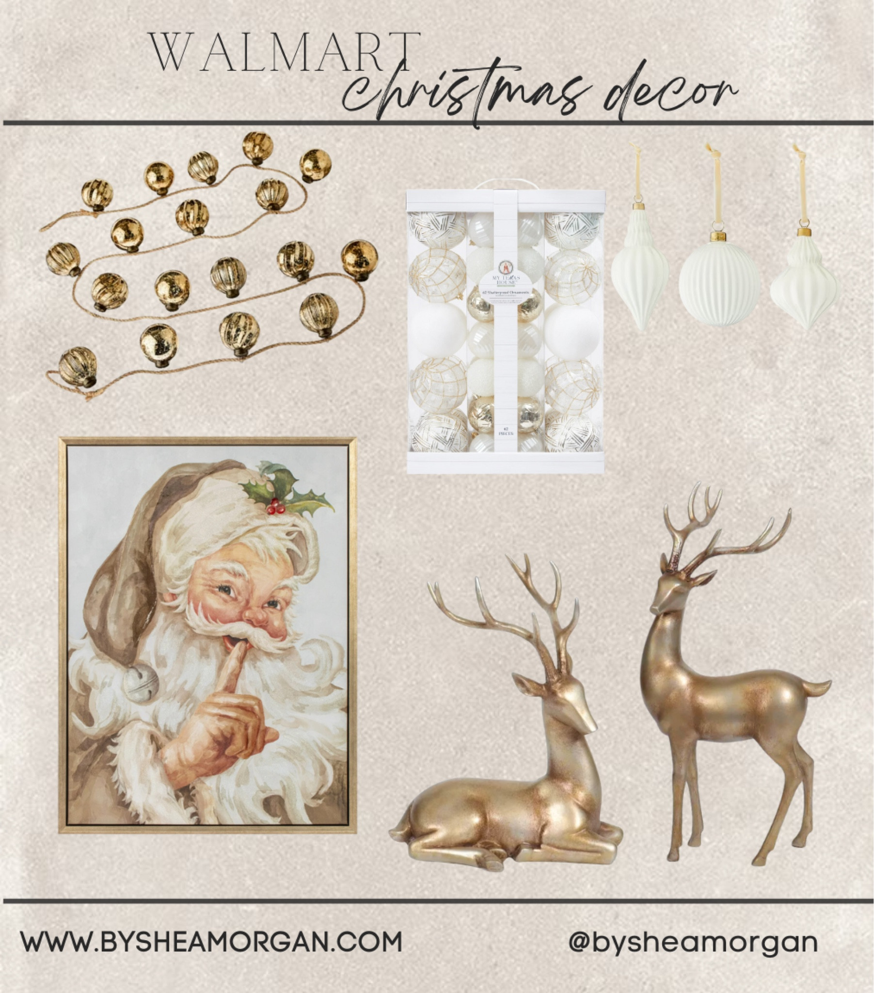 Walmart Christmas, white and gold Christmas 