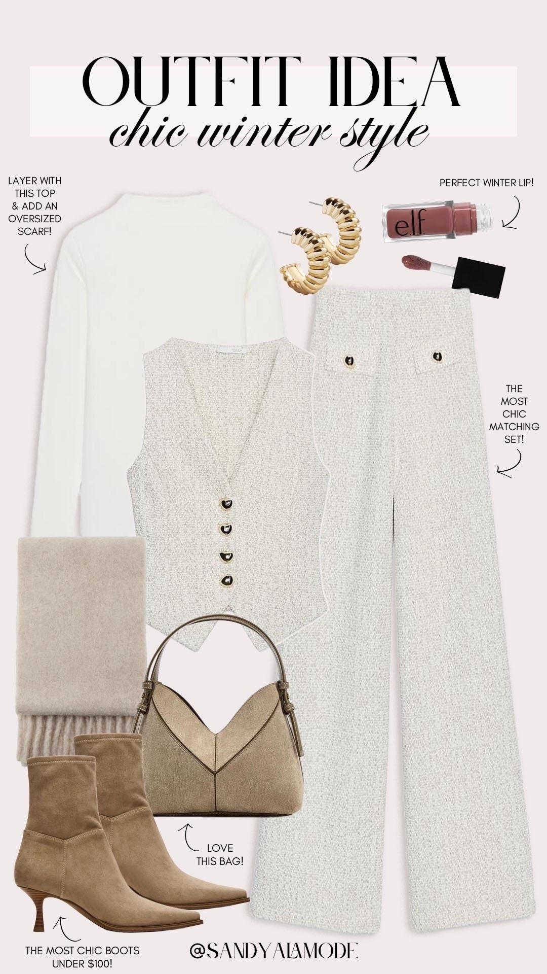 Chic winter style. Neutral winter style. Zara new arrivals. Zara winter style. Winter white style. Tan booties. Suede booties. How to style a knit sweater vest for winter. Elevated winter outfit idea  

chic winter style, outfit idea, neutral winter style, women’s fashion, trendy outfits, zara, zara winter style, winter looks, elevated winter outfit, chic style 

#LTKSeasonal #LTKootd