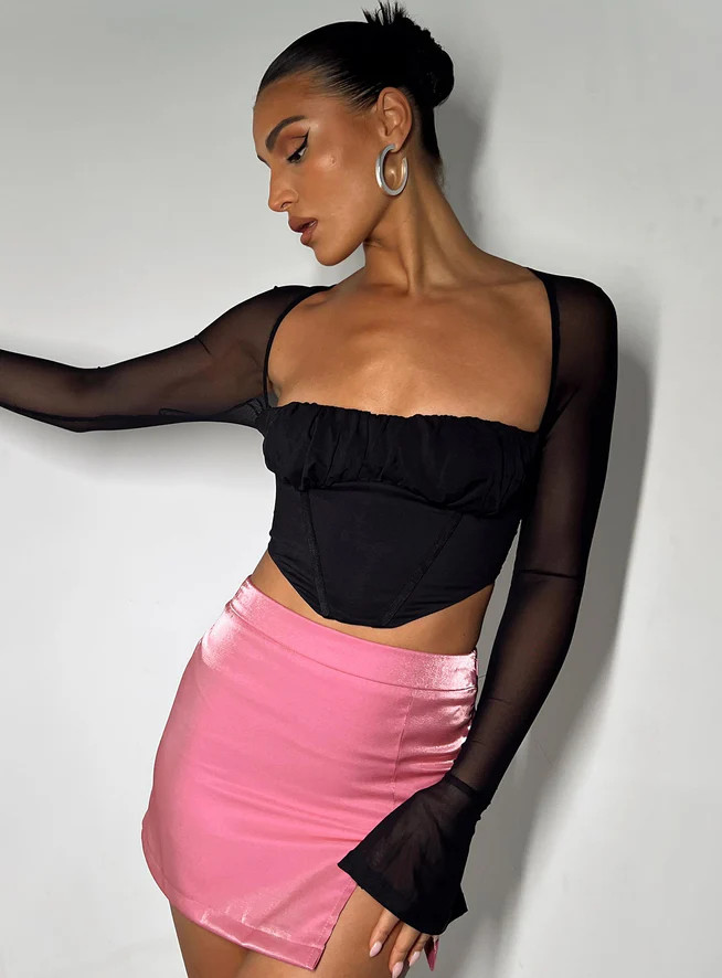 Laurie Long Sleeve Top Black | Princess Polly US