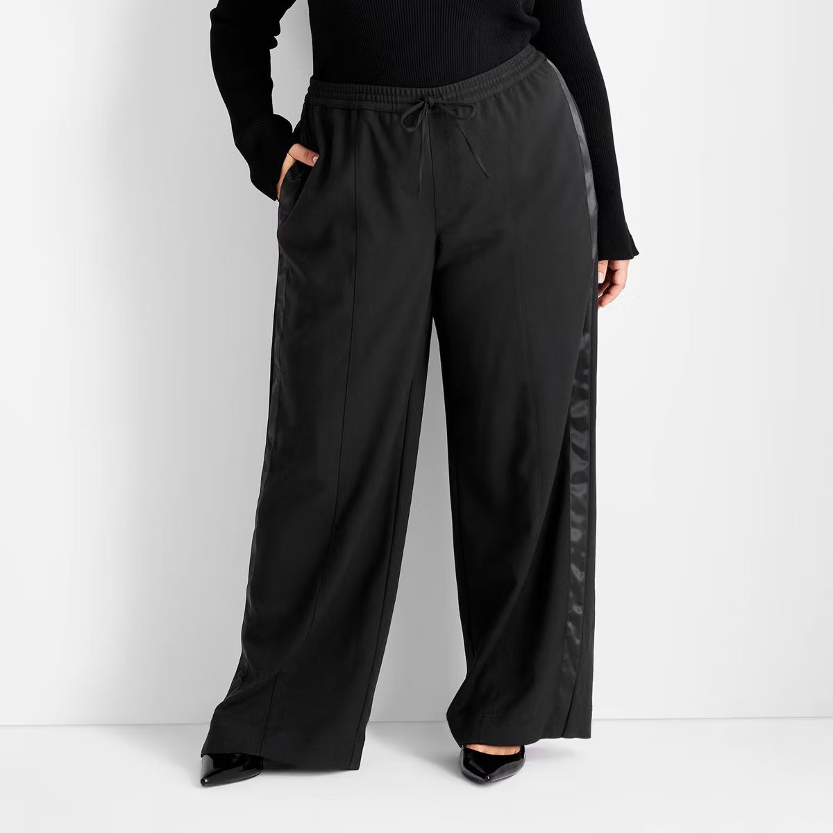 Women's Mid-Rise Track Pants - Future Collective Black | Target