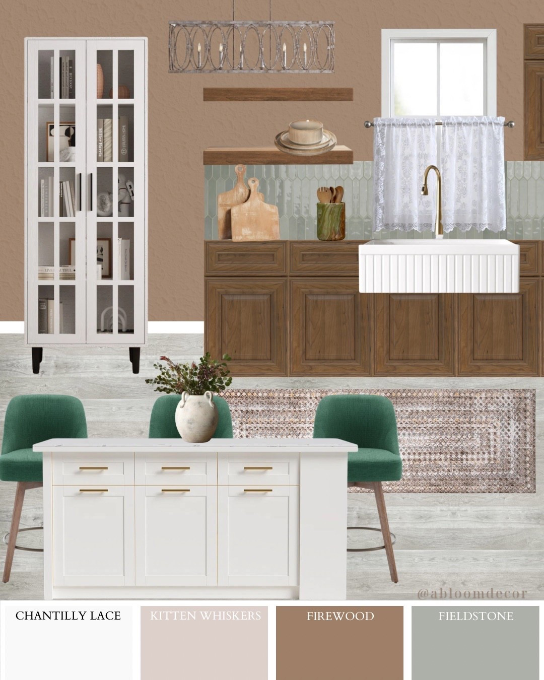 Soft Neutral & Green Country Kitchen Design Mood Boardd

#LTKHome