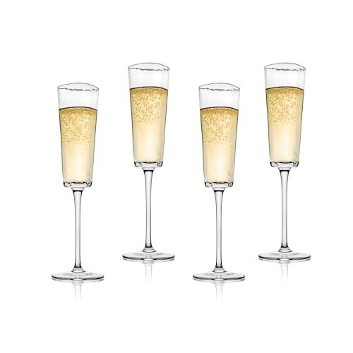 Champagne Glasses Champagne Flute Glasses Set of 4- Triangular shape with Gold Rim Champagne Flutes Glass Flutes Champagne Flutes For Mimosas Glasses- Elegant Champagne Glass Flutes for Celebrations | Amazon (US)