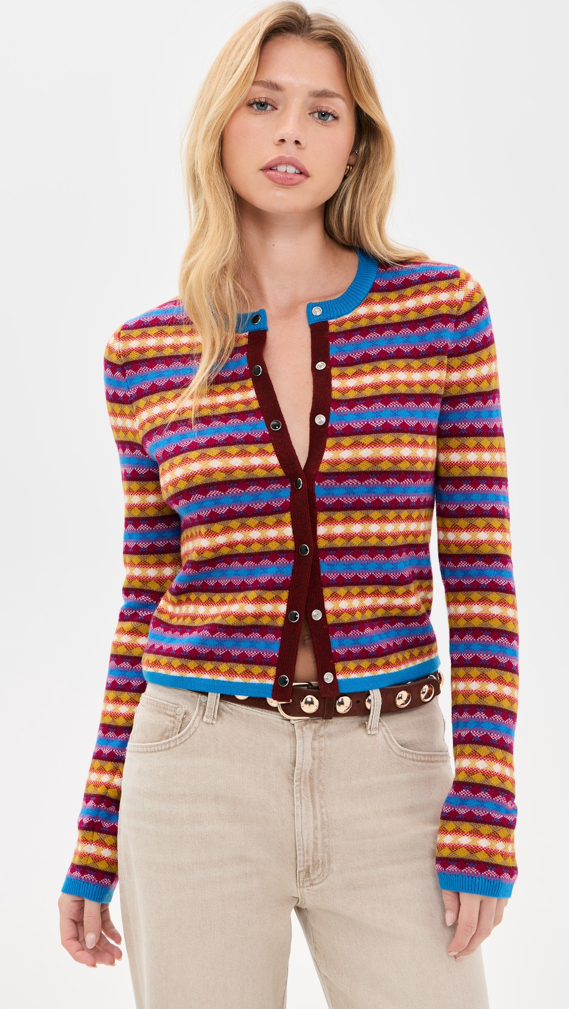 MOTHER The Lil' Cardigan Rsst Orng Dzzlng Blue Beeswax M | Shopbop