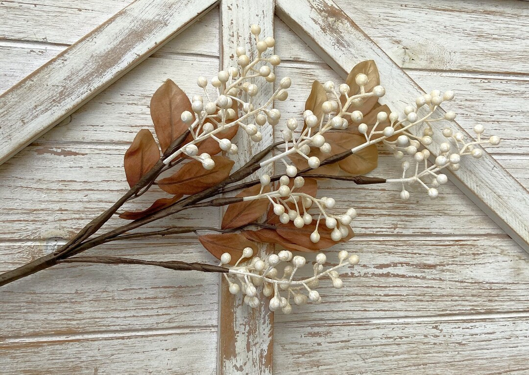 Berry Branch Cream Fall Decor Berry Wreath Supply White Berries for Floral Arrangement Centerpiec... | Etsy (US)