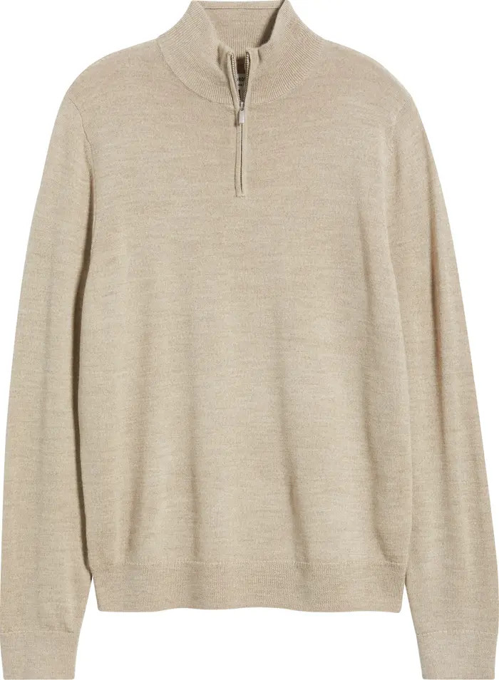 Nordstrom Washable Italian Merino Wool Quarter Zip Sweater | Nordstrom | Nordstrom