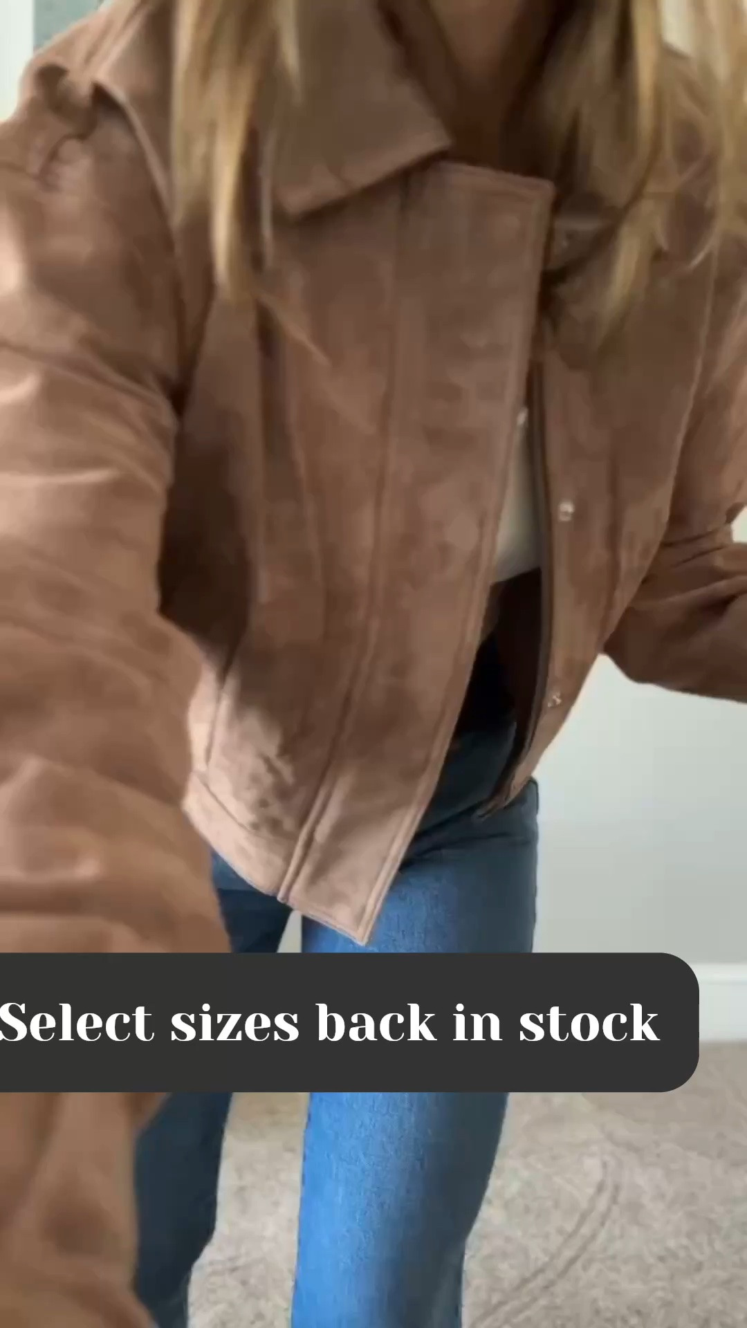 @Walmart jacket (I am in a xs) has been restocked in select sizes. The dark brown is in stock in all sizes! Genuine suede jacket for a great price!