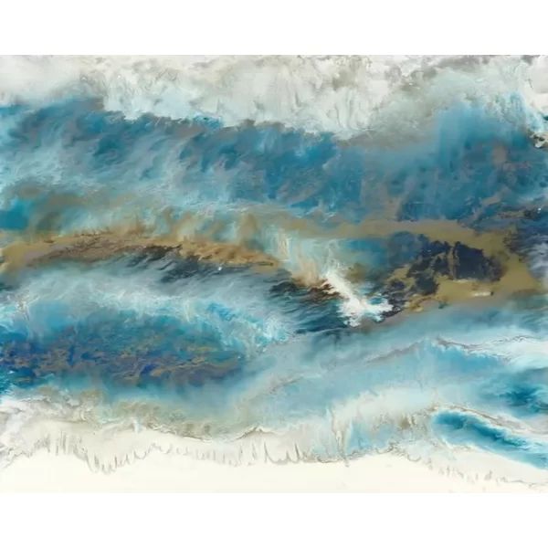 Lemoore Peel And Stick Blue Brown Brush Watercolor Splash Wallpaper | Wayfair North America
