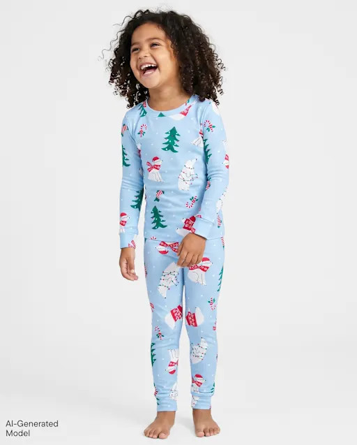 Baby And Toddler Matching Family Christmas Polar Bear Snug Fit Cotton Pajamas - Blue | The Children's Place