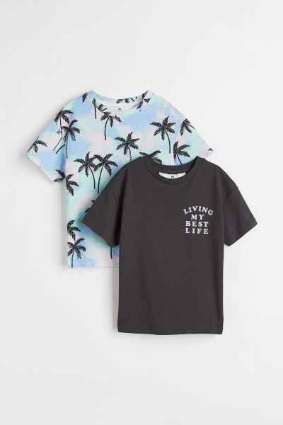 Relaxed-fit T-shirts in soft cotton jersey with a printed design. Ribbing at neck, dropped should... | H&M (US)