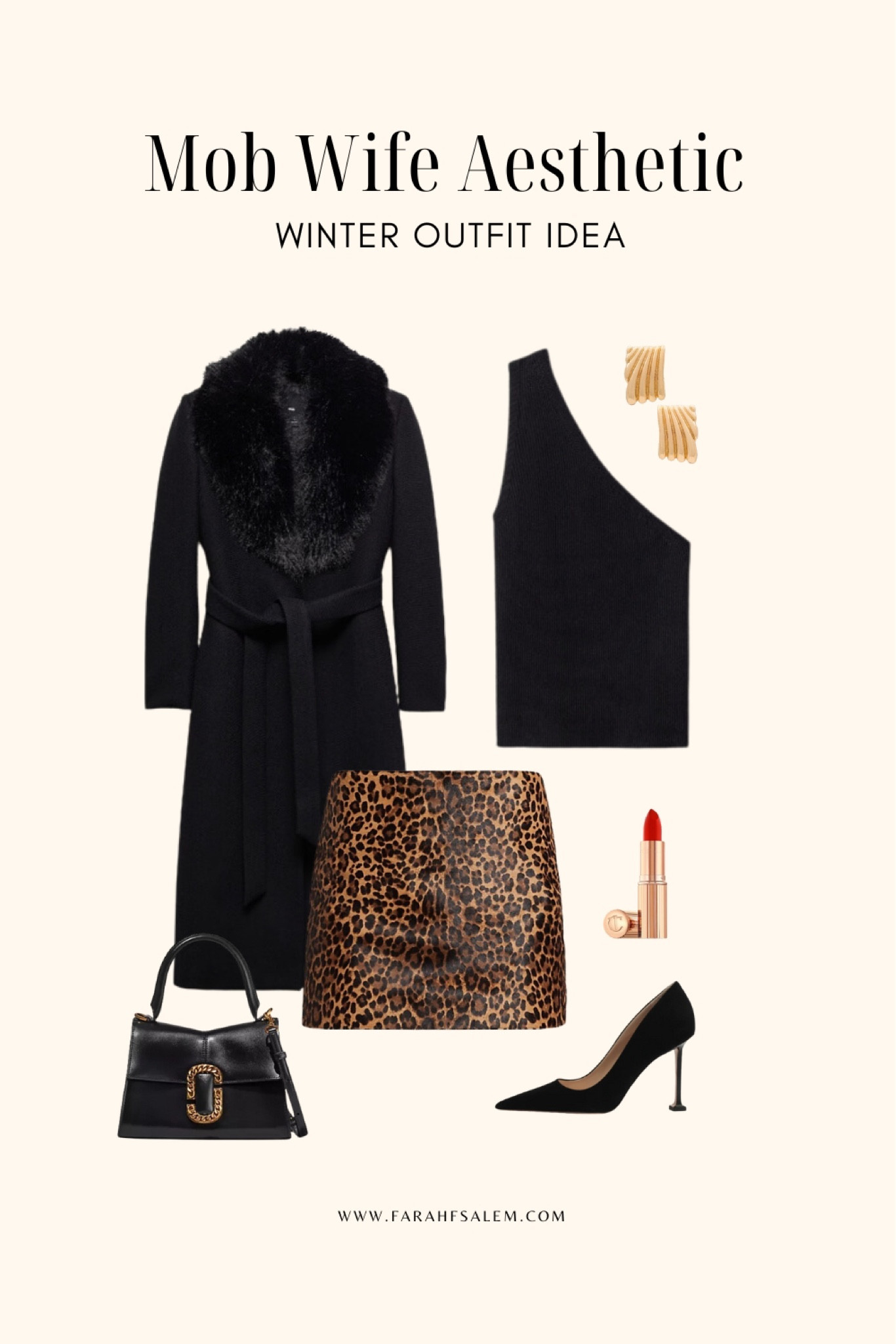 Mob wife aesthetic outfit idea❤️ 
Leopard print skirt 