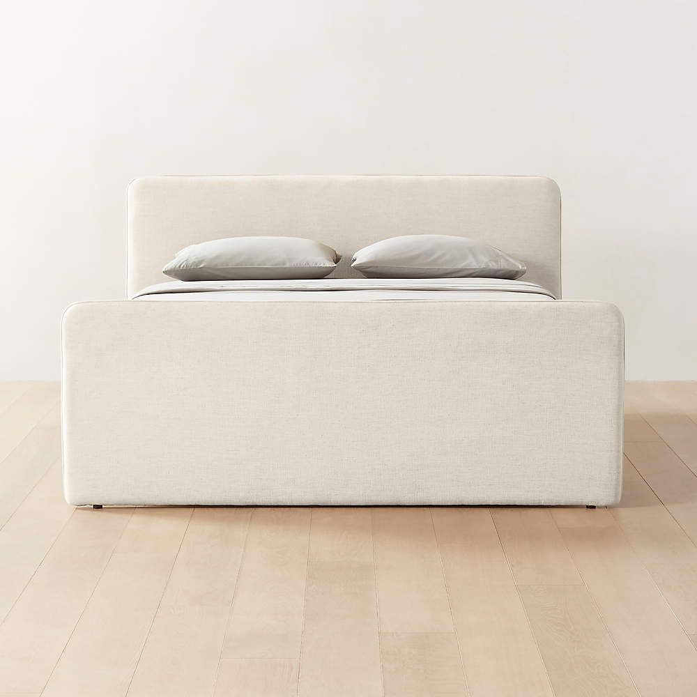 Camerano Eggshell Upholstered Queen Bed + Reviews | CB2 | CB2