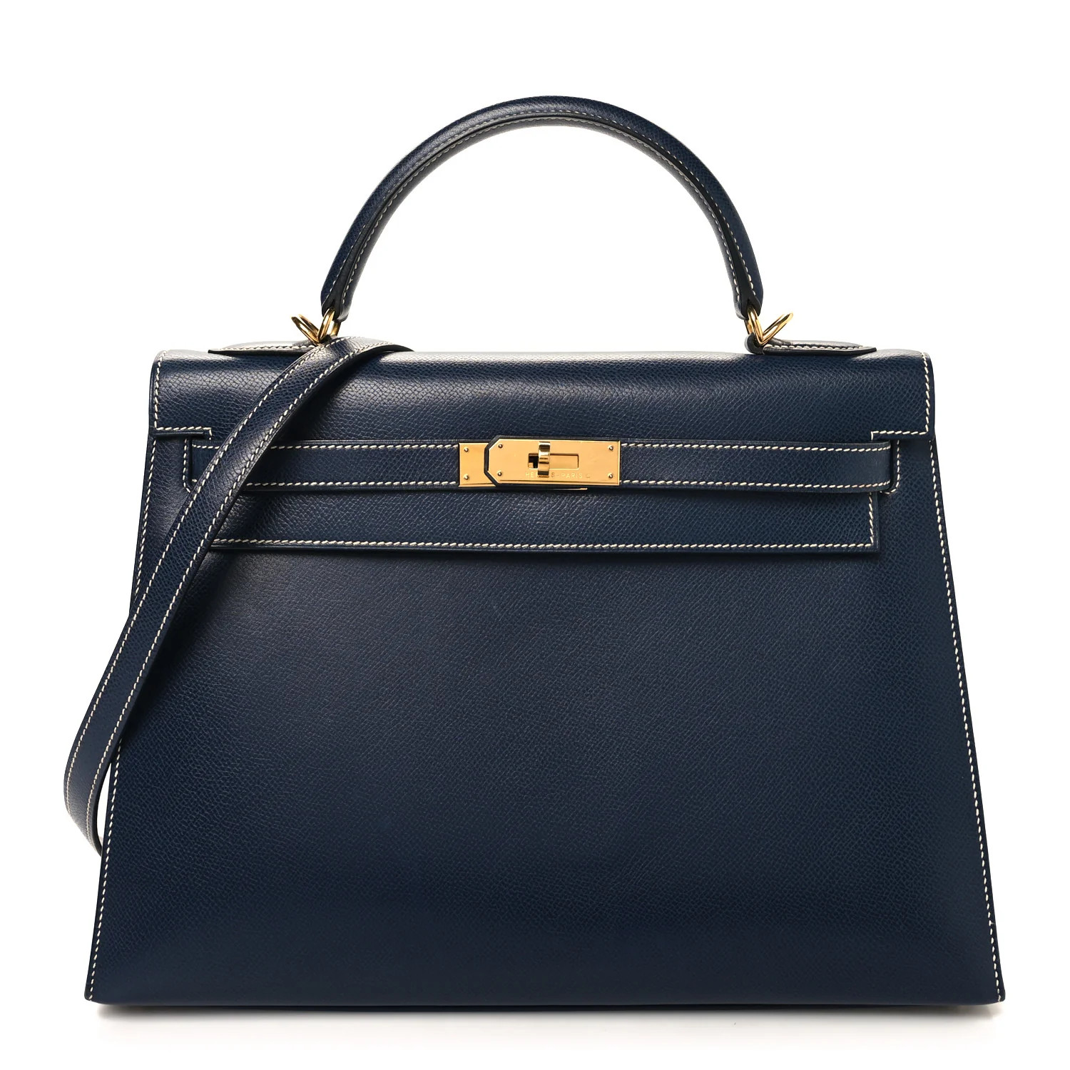 Hermes Courchevel Kelly Sellier 32 Bleu Marine 1609508 | FASHIONPHILE (US)