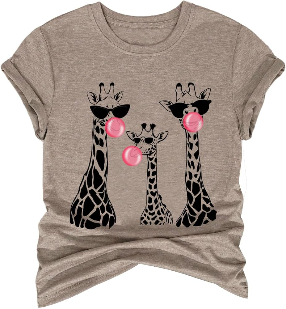 SOLY HUX Women's Funny Graphic Tee Animal Print Short Sleeve Crew Neck T Shirts Cute Summer Tops | Amazon (US)