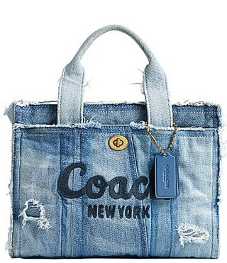 COACH Patchwork Loved Denim Cargo Tote Handle Bag 26 - Denim Multi | Dillard's