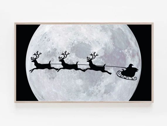 Samsung Frame TV Art Christmas, Frame TV Art Winter Decor, Digital Art for TV, Santa Claus Sleigh... | Etsy (US)