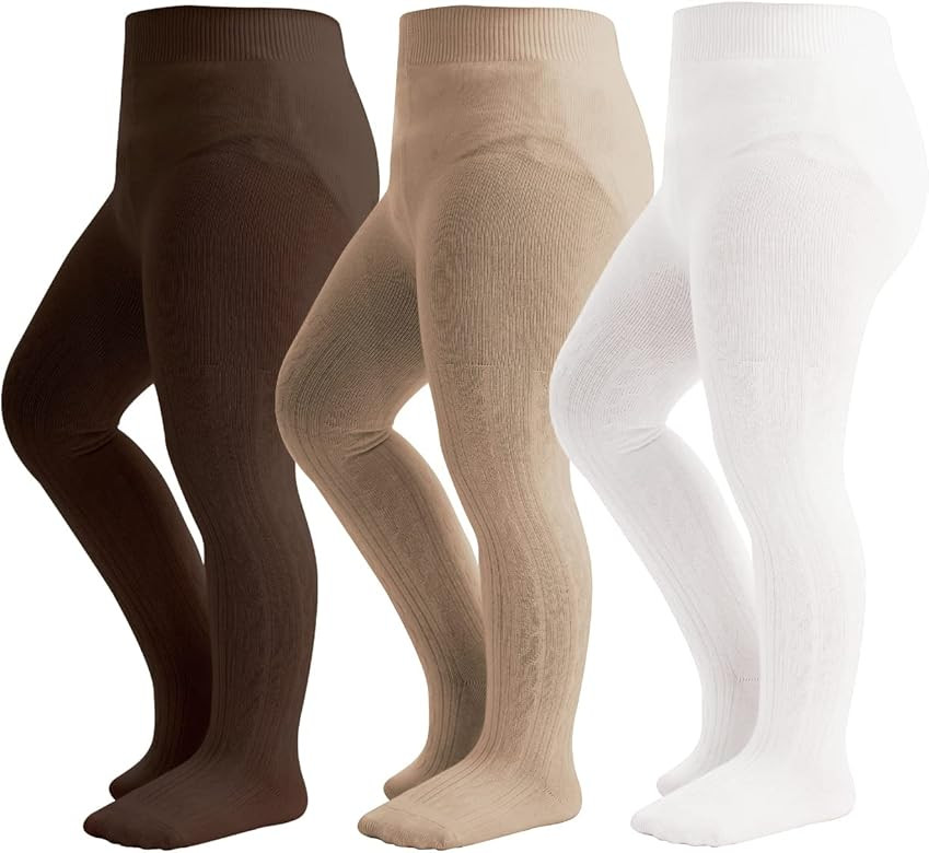 hakugoo Baby Tights Toddler Cable Knit Leggings 2/3 Pack Cotton Seamless Stockings Pantyhose for ... | Amazon (US)