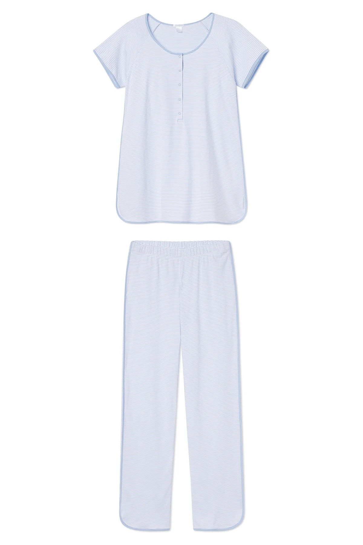 Pima Maternity Short-Long Set in French Blue | Lake Pajamas