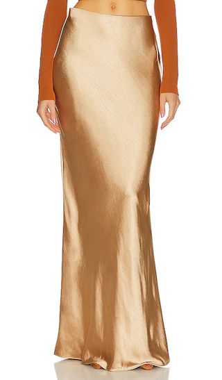 Emmeline Maxi Skirt in Taupe | Revolve Clothing (Global)