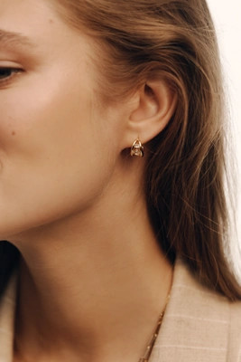 Split Crystal Huggie Hoop Earrings | Anthropologie (US)