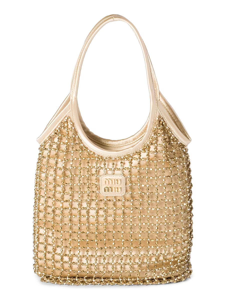 Women's Ivy Beaded Duchesse Shoulder Bag - Beige | Saks Fifth Avenue