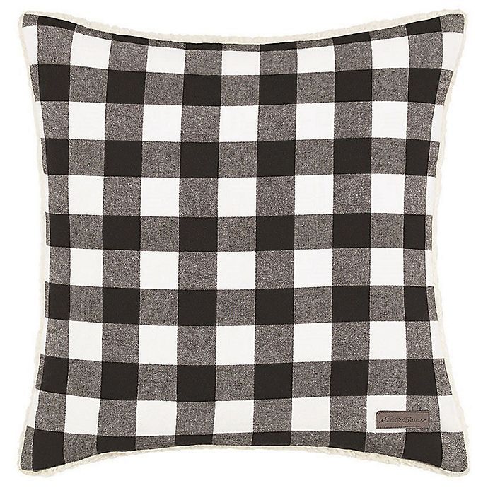 Eddie Bauer® Cabin Plaid Square Throw Pillow in Black | Bed Bath & Beyond