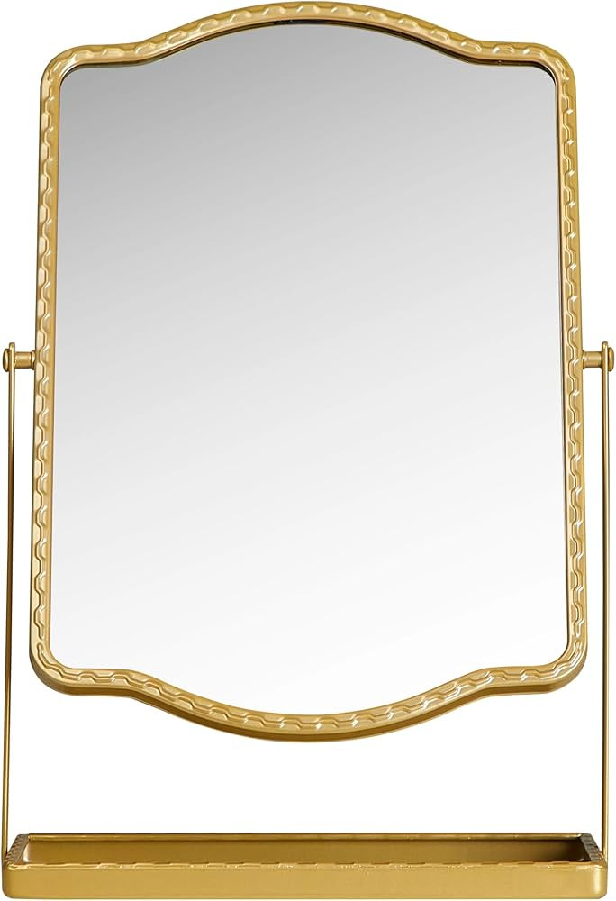 Vintage Gold Table Mirror with Storage – Makeup & Storage Mirror | Amazon (US)