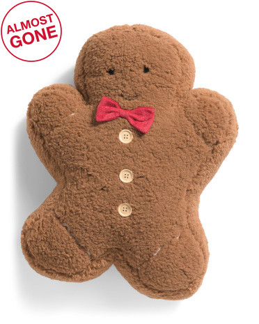 18x12.5 Shaped Gingerbread Pillow | TJ Maxx