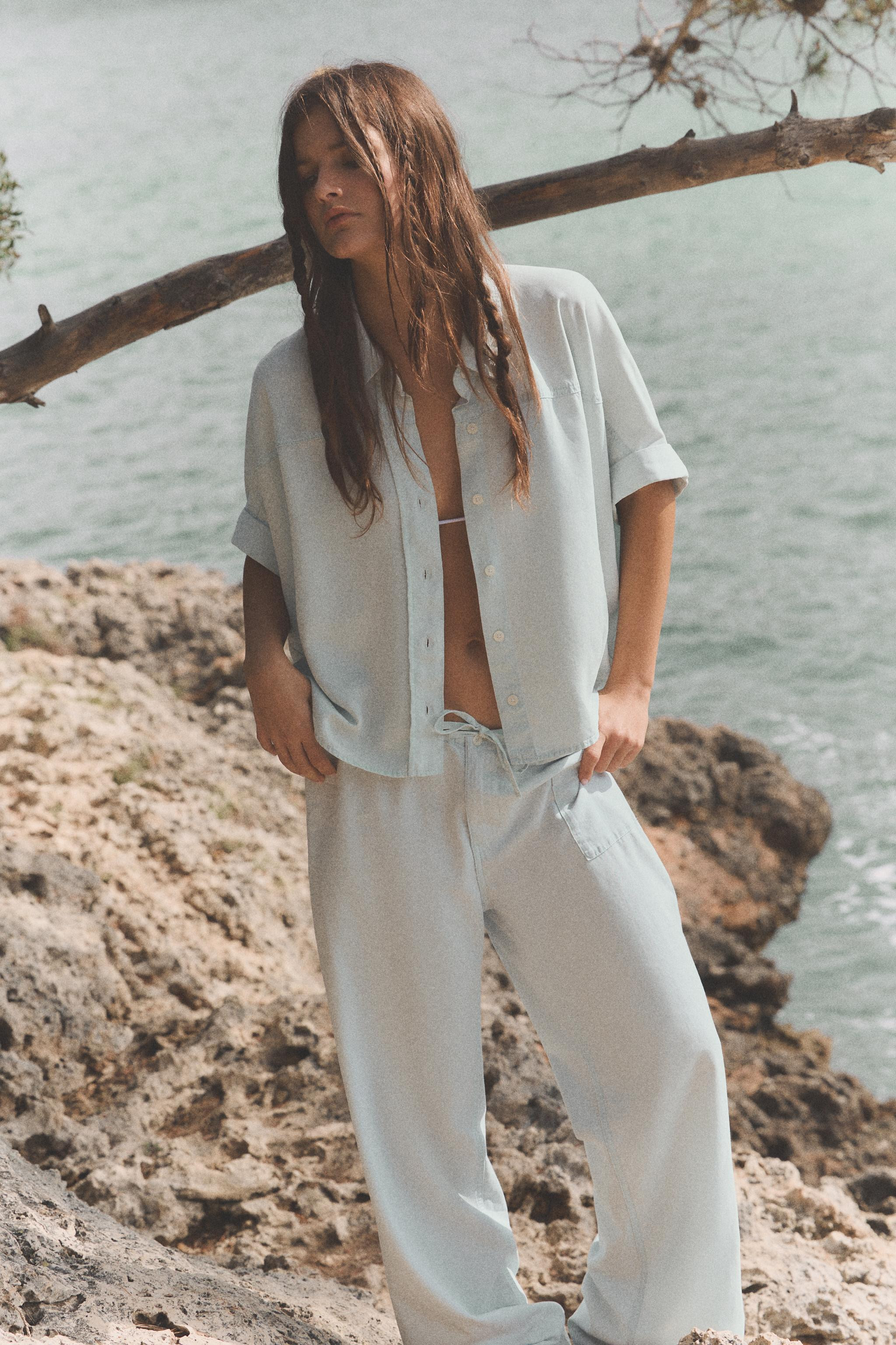 FLOWY SHORT SLEEVE SHIRT | Zara US