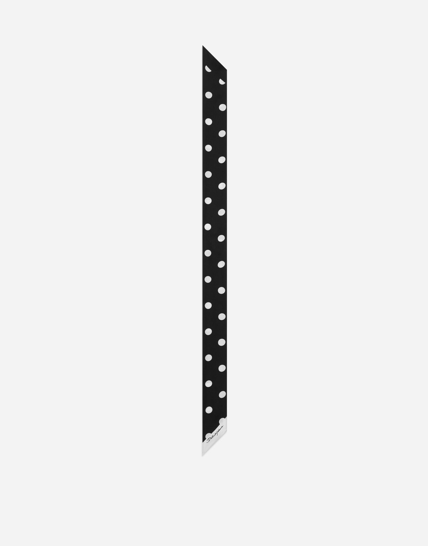 Twill headscarf with polka-dot and striped print (6x100) | Dolce & Gabbana US