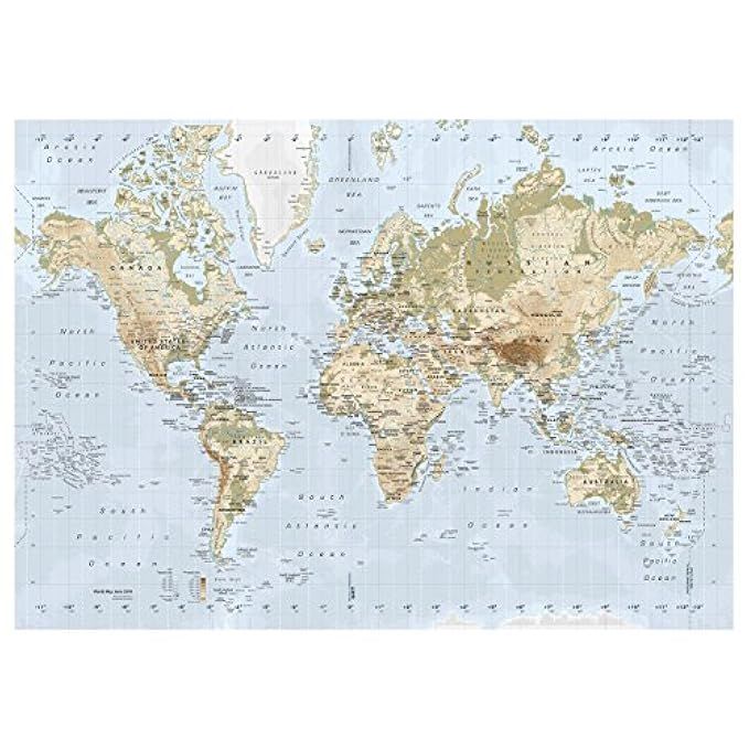 New Ikea Premiar World Map Picture with Frame/canvas Large 55 X 78 Inches | Amazon (US)